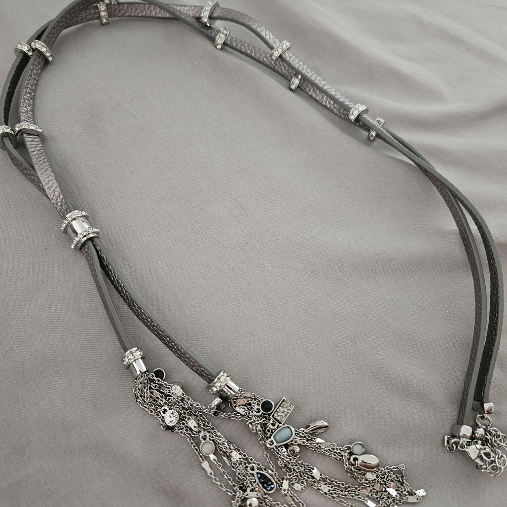 Elegant Silver and Black Women's Necklace